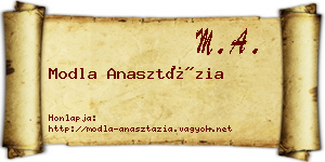 Modla Anasztázia névjegykártya